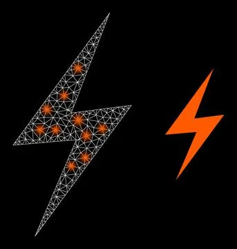 Polygonal Carcass Mesh Electrical Hazard with Light Spots Illustrazione stock