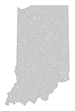 Polygonal Carcass Mesh High Resolution Raster Map of Indiana State Abstractions Stock Illustration