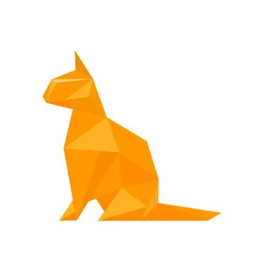 Polygonal cat image. logo vector illustration Stock Illustration