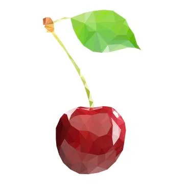 Polygonal Cherry in Vector Stock Illustration