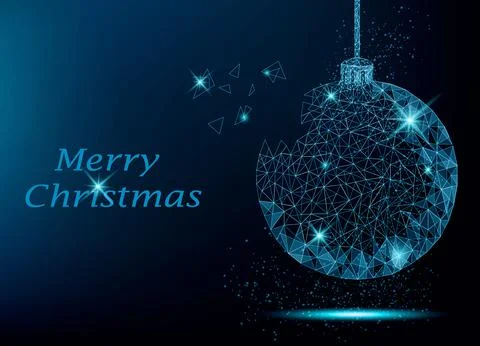Polygonal Christmas tree ball Stock Illustration