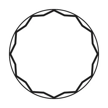 Polygonal Circle Border Modern Geometric Vector Illustration Stock Illustration