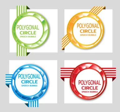 Polygonal circle speech bubble. Price tag template for catalog Stock-Illustration