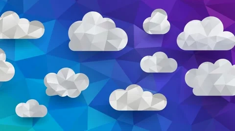 Polygonal clouds, loop video Stock Footage 63866941