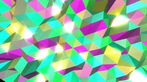 Polygonal colored triangles. Seamless loop Stock Footage 166378397