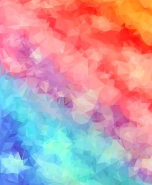 Polygonal colorful pattern of triangles. Geometric gradient background. Trian Stock Illustration