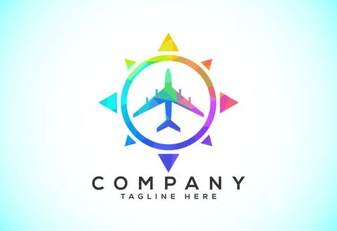 Polygonal Compass Concept Logo Design. Compass Low Poly Logo sign and symbo.. Stock Illustration