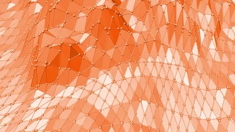 Polygonal digital mosaic vibrating environment or waving background in cartoon Stock Footage