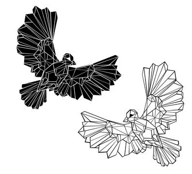 Polygonal doves Illustrazione stock