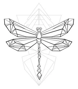 Polygonal dragonfly Stock Illustration