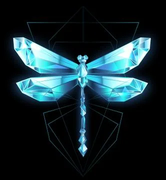 Polygonal dragonfly Stock Illustration
