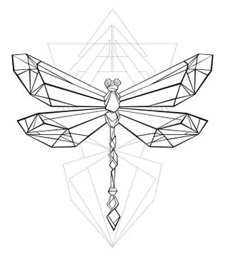 Polygonal dragonfly Illustrazione stock