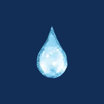 Polygonal drop of water, vector illustration Stock Illustration
