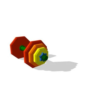 Polygonal dumbbell.Isolated on white background.3d Vector colorful illustrati 스톡 일러스트