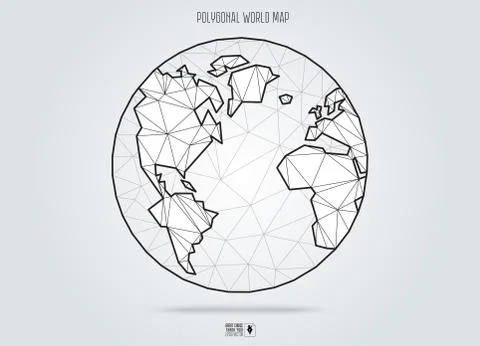 Polygonal Earth planet. Low poly design. Vector Illustration. Stock Illustration