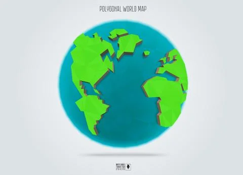 Polygonal Earth planet. Low poly design. Vector Illustration. Stock Illustration