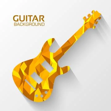 Polygonal electro guitar vector background concept. Illustration Stock Illustration
