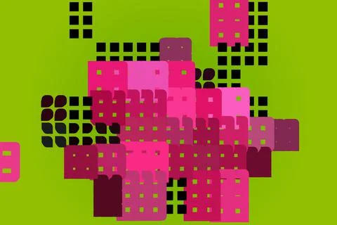 Polygonal elements on green background. Vector illustration. Stock Illustration