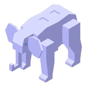 Polygonal elephant exhibiting isometric projection design Stock Illustration