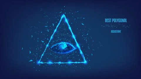 Polygonal eye in the pyramid of a one-dollar bill. Dollar USA, pyramid, Eye o イラスト素材
