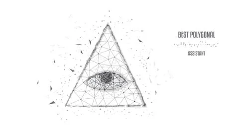 Polygonal eye in the pyramid of a one-dollar bill. Dollar USA, pyramid, Eye o イラスト素材
