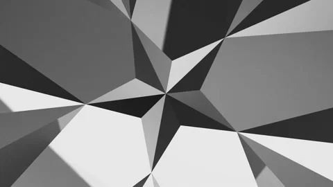 Polygonal five-pointed black and white grey shining star shape endless spin.. Stock Footage 230020344