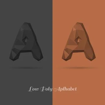 Polygonal Flat Alphabet Letter A Stock Illustration