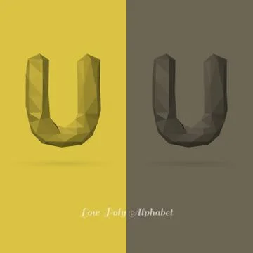 Polygonal Flat Alphabet Letter U Stock Illustration