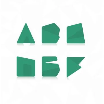 Polygonal font, flat font Stock Illustration