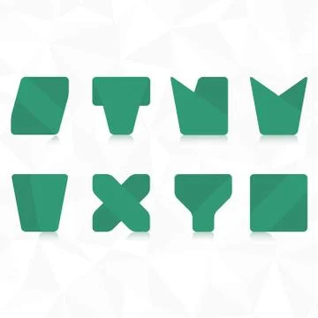 Polygonal font, flat font Illustrazione stock