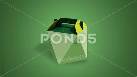 Polygonal Food Box Mockup Takeaway Gable Packaging PSD Template