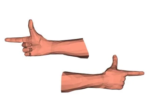 Polygonal forefinger pointer hands Stock Illustration