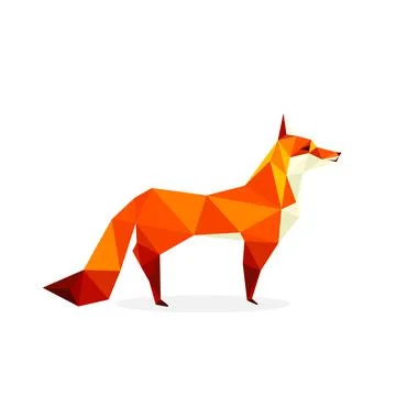 Polygonal fox image. logo vector illustration 스톡 일러스트