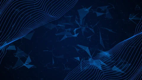 Polygonal Futuristic Wave Lines Connection Points Digital Background 動画素材 337756903