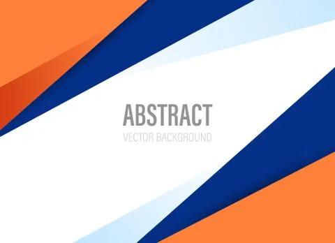 Polygonal geometric abstract background with orange and dark blue color with  Stock Illustration