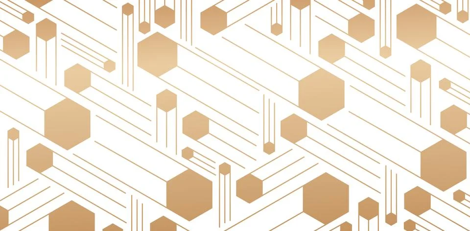 Polygonal geometric shape gold pattern Stock Illustration