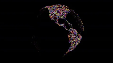 Polygonal Globe, abstract 3d animation Stock Footage 81409139