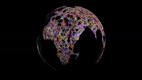 Polygonal Globe, abstract 3d animation Video stock 81409310