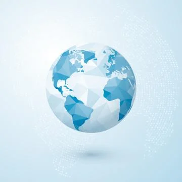 Polygonal globe. World globe map. Creative Earth concept. Vector illustration Illustrazione stock