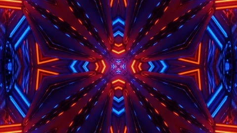 Polygonal glowing light in dim passage Stock Footage 160524772