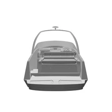 Polygonal gray Speedboat isolated vector illustration. Luxury and expensive boat Stock Illustration