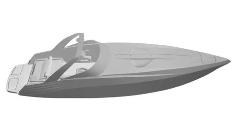 Polygonal gray Speedboat isolated vector illustration. Luxury and expensive boat Stock Illustration