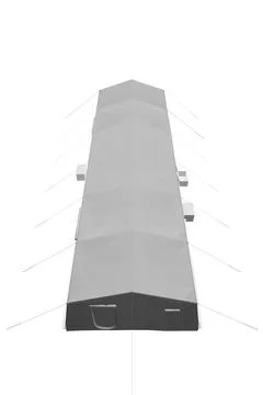 Polygonal gray tent. Vector illustration isolated on white background. Tent f Stock Illustration