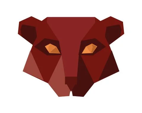 The polygonal head of a bear in geometric style Stock Illustration