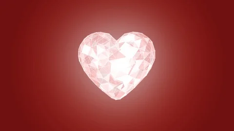 Polygonal heart 3D animation. Video stock 120638990