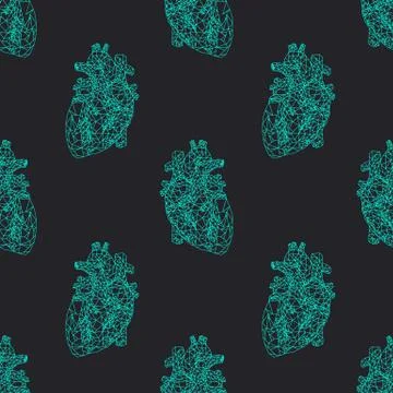 Polygonal heart pattern, vector illustration Stock Illustration