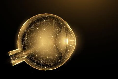 Polygonal human eye vector illustration, vision concept. Abstract medical ban Stock Illustration