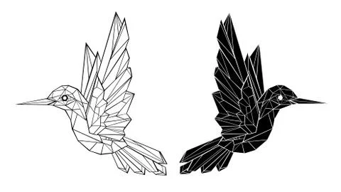 Polygonal hummingbird Stock Illustration