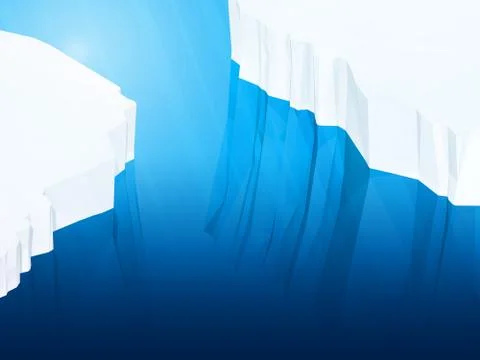 Polygonal iceberg, 3d Stock Illustration