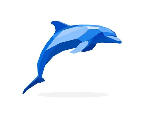 Polygonal image of a dolphin. logo vector illustration Stock Illustration